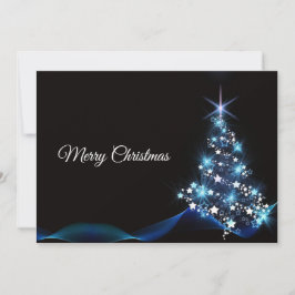 Blauwe garnaal met kerstcadeautjes Zwarte Elegant Feestdagenkaart