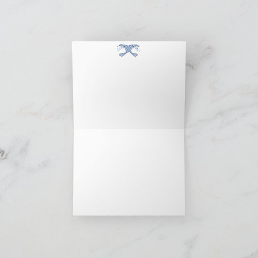 Blauwe garnaalpapier servet bedankkaart (Binnen)