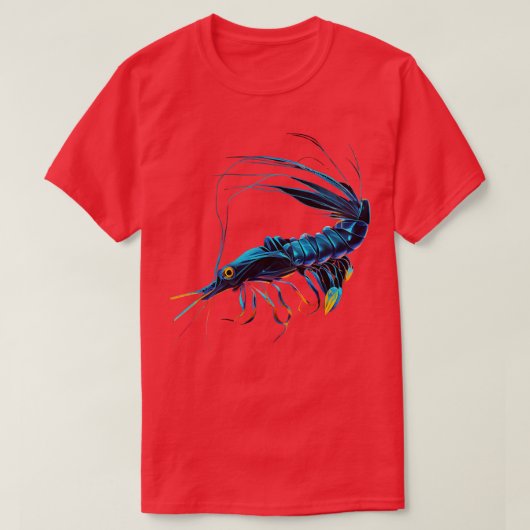 Blauwe garnalen T-shirt (Design voorkant)