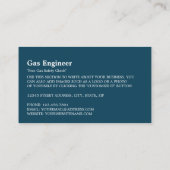 Blauwe gasring, gasingenieur en -leverancier visitekaartje (Achterkant)