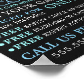 Blauwe Gasring, Gasingenieur & Leverancier Adverte Poster (Hoek)