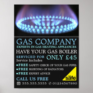 Blauwe Gasring, Gasingenieur & Leverancier Adverte Poster