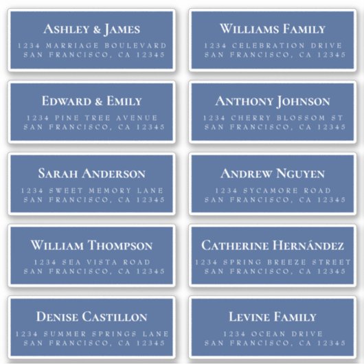 Blauwe Gast Adresetiketten BESTEL 6" of 8"! Sticker (Voorkant)