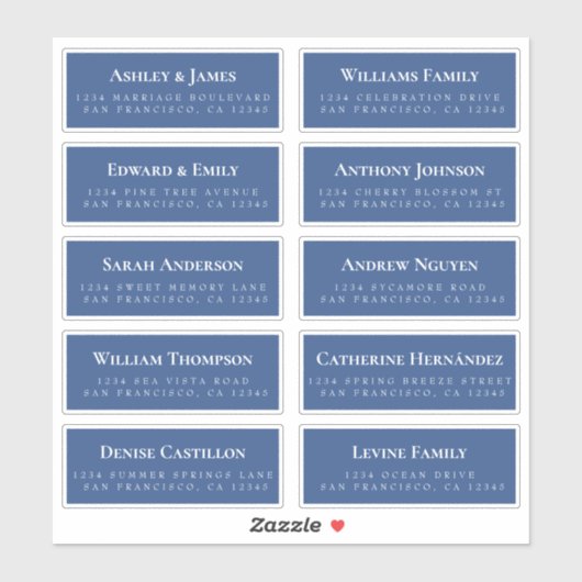 Blauwe Gast Adresetiketten BESTEL 6" of 8"! Sticker (Vel)