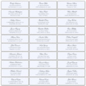 Blauwe gasten namen adres. Bruiloft verzendlabels Sticker (Voorkant)