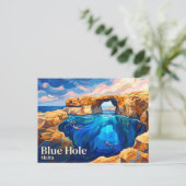 Blauwe Gat Malta Briefkaart (Staand voorkant)