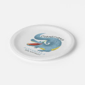 Blauwe Gator Jongens Verjaardagsfeest Papieren Bordje (Gekanteld)