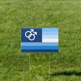 Blauwe Gay Liefde (MLM) Pride House Vlag Tuinbord