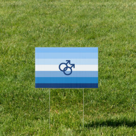 Blauwe Gay Liefde (MLM) Pride House Vlag Tuinbord