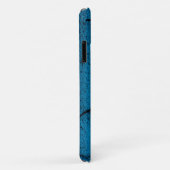 Blauwe gebarsten muur achtergrond Case-Mate iPhone case (Achterkant/rechts)