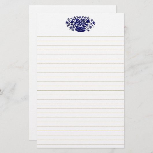 Blauwe geblazen banketbakkerij briefpapier (Voorkant / Achterkant)