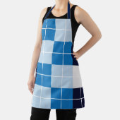 Blauwe geblokte plaid schort (Insitu)