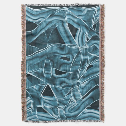 Blauwe gebogen overlappende band met reliëf deken (Voorkant Verticaal)