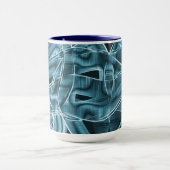 Blauwe gebogen overlappende band met reliëf mok (Midden)