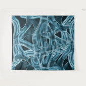 Blauwe gebogen overlappende band met reliëf wandkleed (Voorkant (horizontaal))