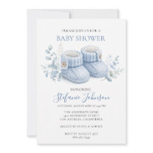 Blauwe Gebreide Babyschoentjes Jongens Baby Shower