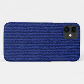 Blauwe gebreide wol dicht bij elkaar Case-Mate iPhone case (Achterkant (horizontaal))