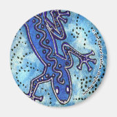 Blauwe Gecko ronde magneet (Voorkant)
