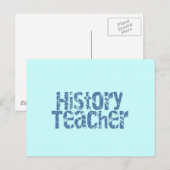 Blauwe gedempte geschiedenisonderwijzer Tshirts en Briefkaart (Voorkant / Achterkant)