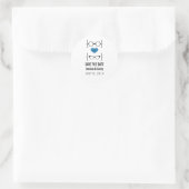 Blauwe Geeks Bril Save the Date Stickers (Tas)