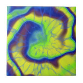 Blauwe geel en groene Stropdas-kleurstof Tegeltje (Voorkant)