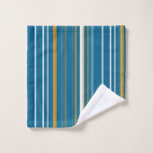 Blauwe geel en witte strepen bad handdoek (Wasdoekje)