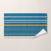 Blauwe geel en witte strepen bad handdoek (Handdoek)