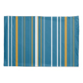 Blauwe geel en witte strepen kussensloop (Achterkant)