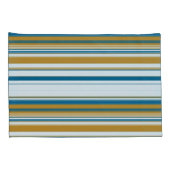 Blauwe geel en witte strepen kussensloop (Achterkant-Rechts)