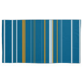 Blauwe geel en witte strepen kussensloop (Voorkant-Links)