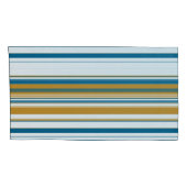 Blauwe geel en witte strepen kussensloop (Achterkant-Rechts)