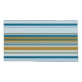 Blauwe geel en witte strepen kussensloop (Achterkant-Links)