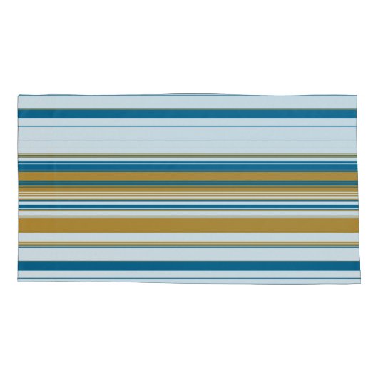 Blauwe geel en witte strepen kussensloop (Achterkant-Links)