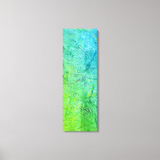 Blauwe Geel Groen Trendy Abstracte Kunst Modern Canvas Afdruk (Voorkant)