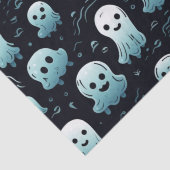 Blauwe Geesten Schattige Modern Schattig Zwart Hal Tissuepapier (Detail)