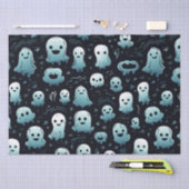 Blauwe Geesten Schattige Modern Schattig Zwart Hal Tissuepapier (Craft)