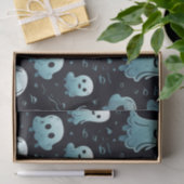 Blauwe Geesten Schattige Modern Schattig Zwart Hal Tissuepapier (Geschenk)