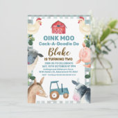 Blauwe gegiste Boerderij en trekkerbaring Kaart (Staand voorkant)