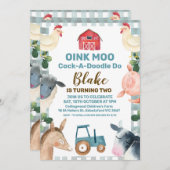 Blauwe gegiste Boerderij en trekkerbaring Kaart (Voorkant / Achterkant)