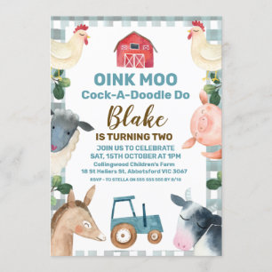 Blauwe gegiste Boerderij en trekkerbaring Kaart