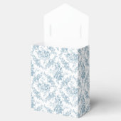 Blauwe gegraveerde Floral Toile Bedankdoosjes (Geopend)