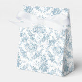 Blauwe gegraveerde Floral Toile Bedankdoosjes (Voorkant Zijde)