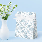 Blauwe gegraveerde Floral Toile Bedankdoosjes