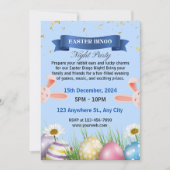 Blauwe Geïllustreerde Uitnodiging voor Paasbingo-a (Voorkant)