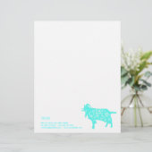 Blauwe Geit Vietnamese Chinese Jaar Zodiac naam LH Gepersonaliseerd Briefhoofd (Staand voorkant)