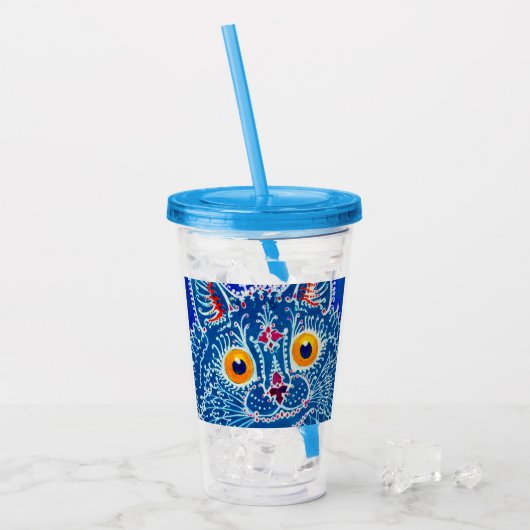 Blauwe geitenkat acryl drinkbeker (Voorkant ijs)