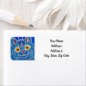 Blauwe geitenkat etiket (Insitu)