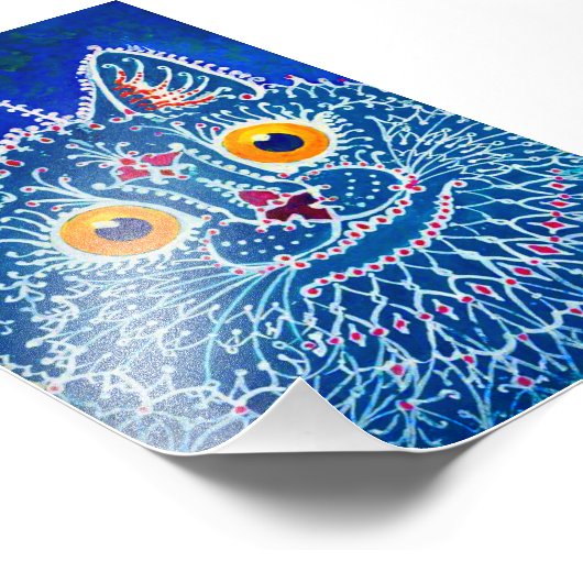 Blauwe geitenkat foto afdruk (Hoek)