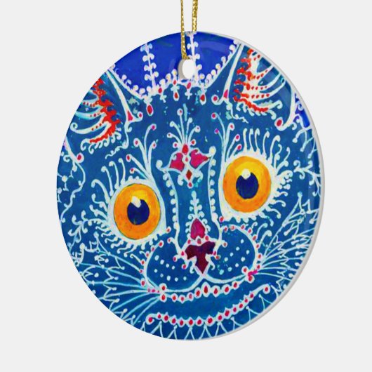 Blauwe geitenkat keramisch ornament (Links)
