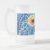 Blauwe geitenkat matglas bierpul (Links)